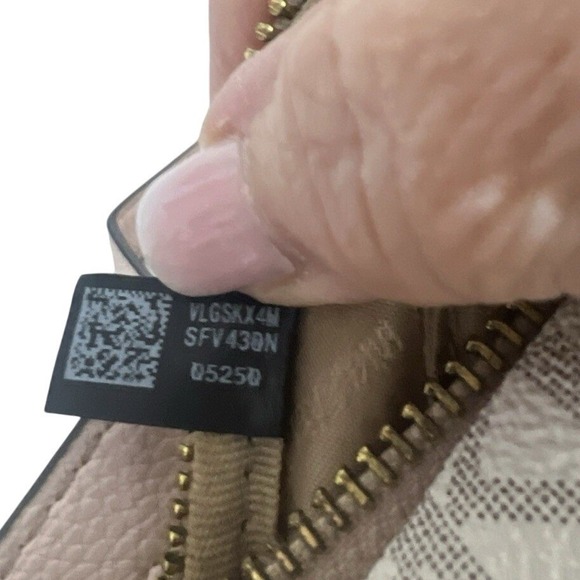 Michael Kors Erin S MINI VanillaPink Backpack Purse MK Signature Logo Pre-owned - Picture 6 of 7